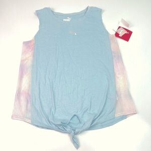 Puma Girls Blue with Mesh sides Tank Top Front Tie Sz XL 16 NWT